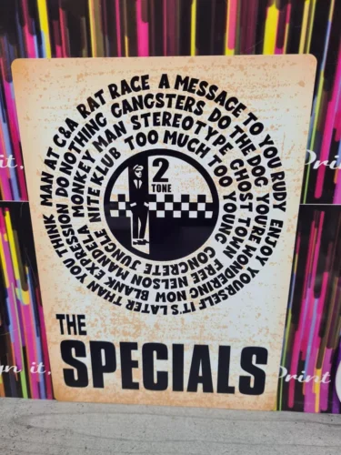 THE SPECIALS & 2 TONE RECORDS  198mmx283mm METAL SIGN/ MAN CAVE/ GARAGE/ SHED.