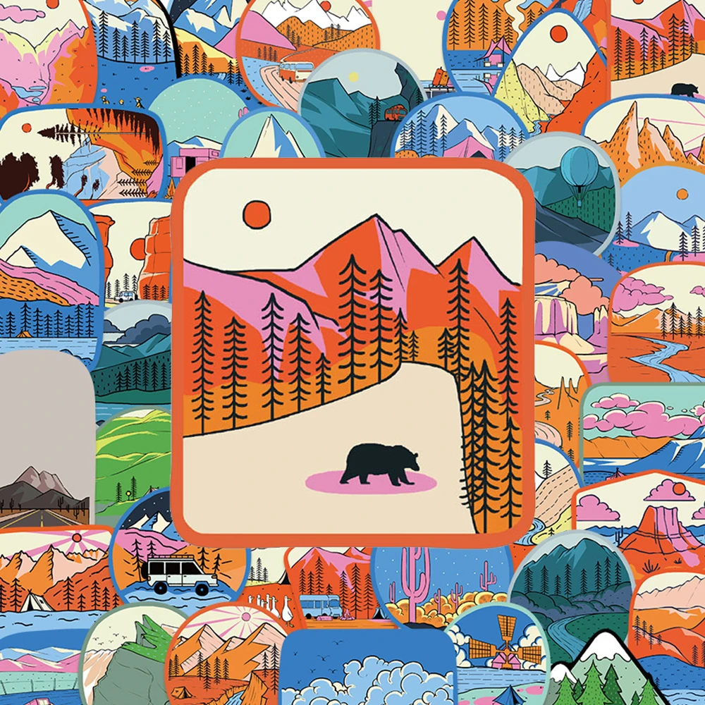 

10/30/50pcs Outdoor Camping Stickers Aesthetic Cartoon Decals DIY Skateboard Notebook Laptop Funny Waterproof Graffiti Sticker