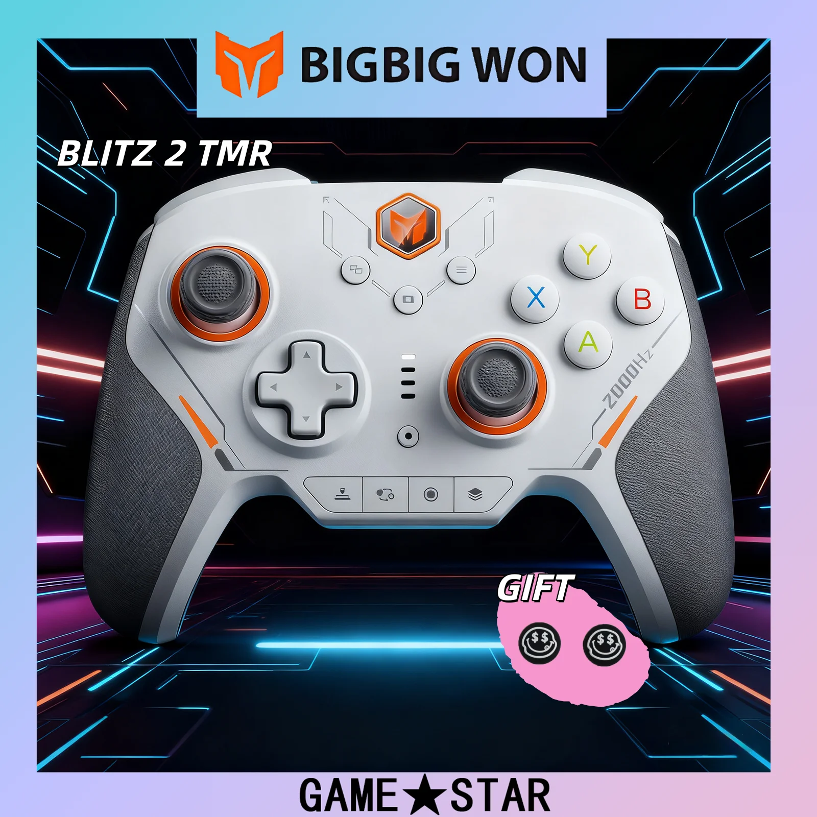 

BIGBIG WON Blitz 2 TMR Wireless Bluetooth Gamepad,Game Controllers,2000Hz,1000mAh,Star Flash For NS PC Steam Game Customized