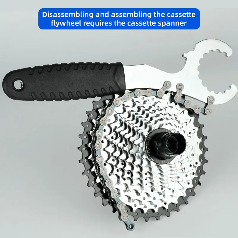 Deemount 2 in 1 Freewheel/Cassette Flywheel Socket Sleeve Tool 12 Teeth Bike Rear Threaded Hub Cog Flywheel Overhaul Extractor view 6