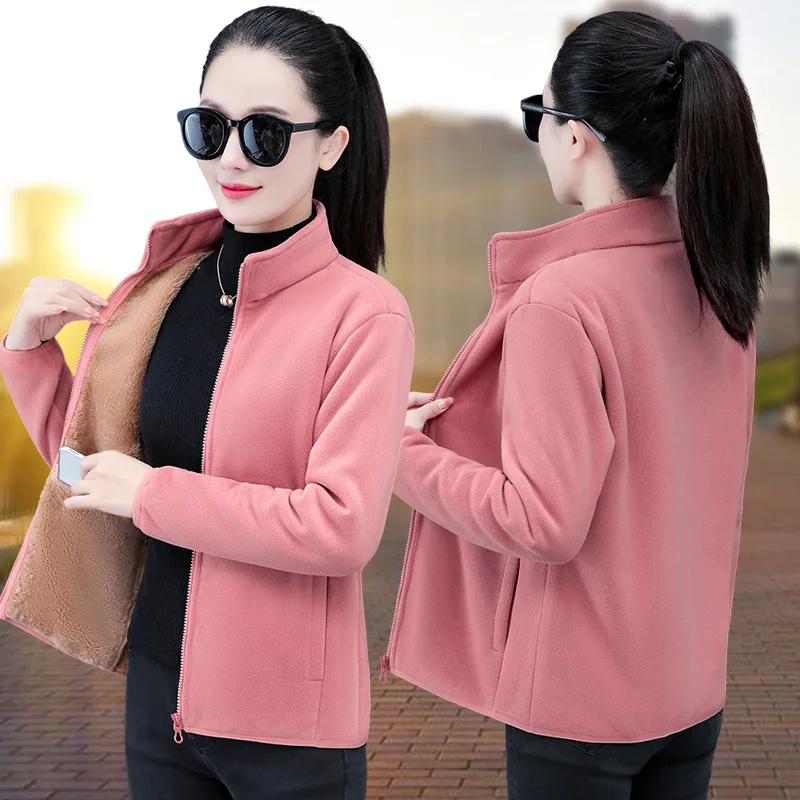 

2026 австрийская флисовая короткая куртка, женское осенне-зимнее пальто, новое толстое теплое бархатное женское повседневное пальто, верхняя одежда, женская одежда