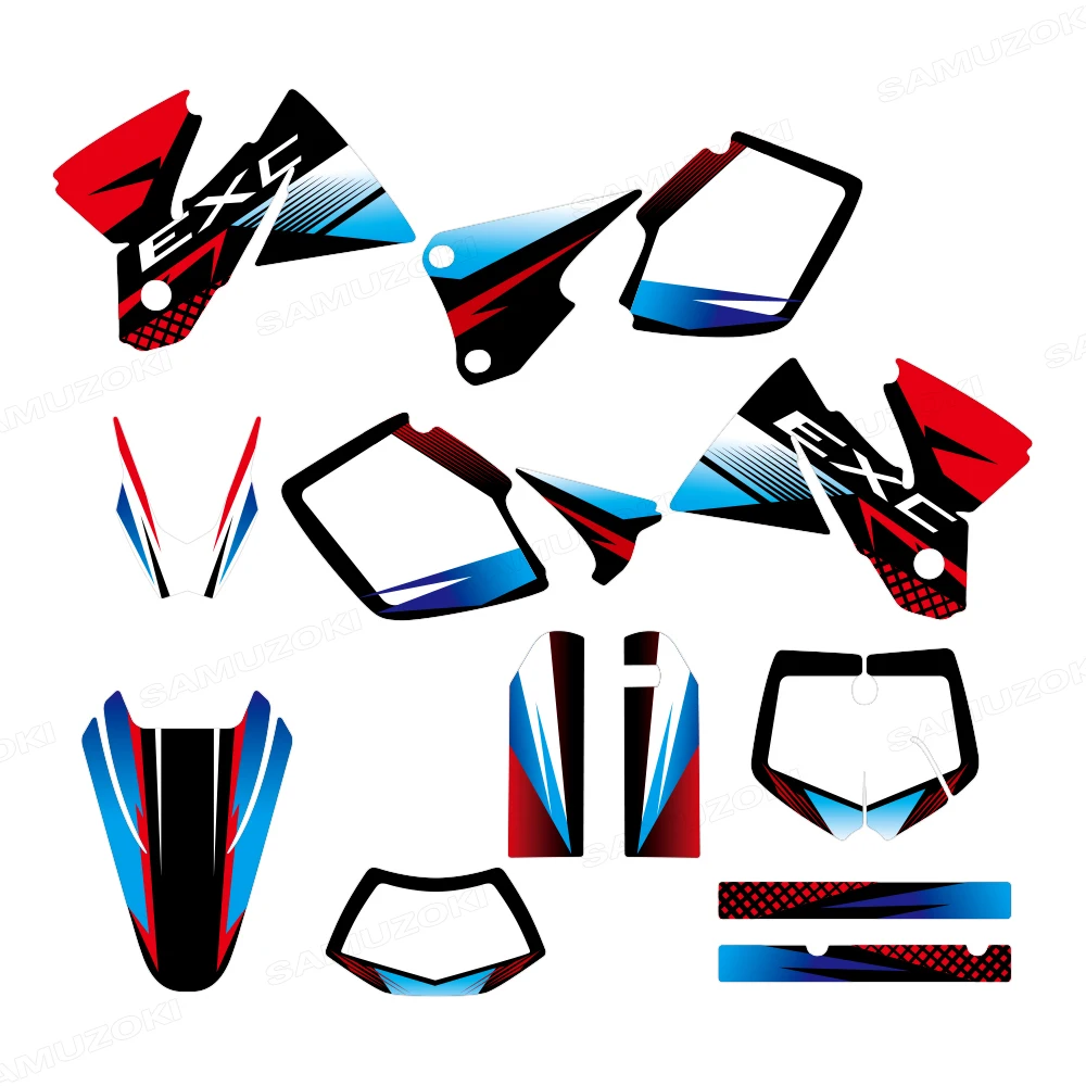 Motorrad-Modelle in voller Größe, passend für 125 200 250 300 380 400 EXC 1998 1999 2000, Hintergründe, Aufkleber, TEAM GRAFIK-KIT