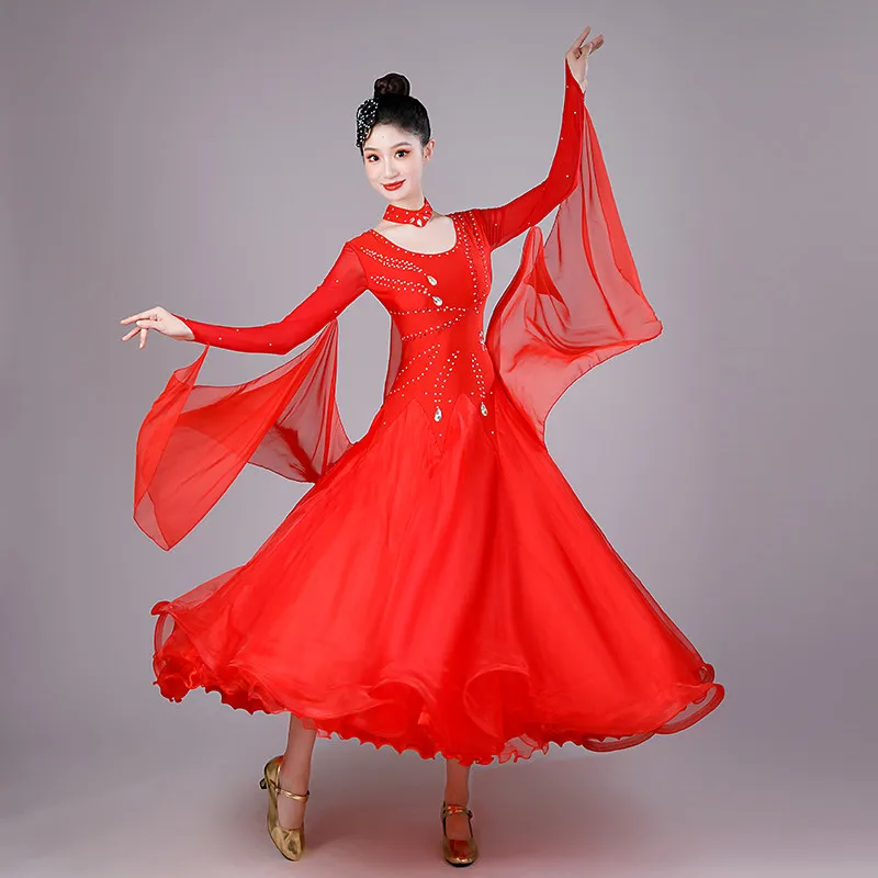2026 New National Standard Modern Dance Dress Table Performance Competition Clothing Ballroom Dance Waltz Dance Dress