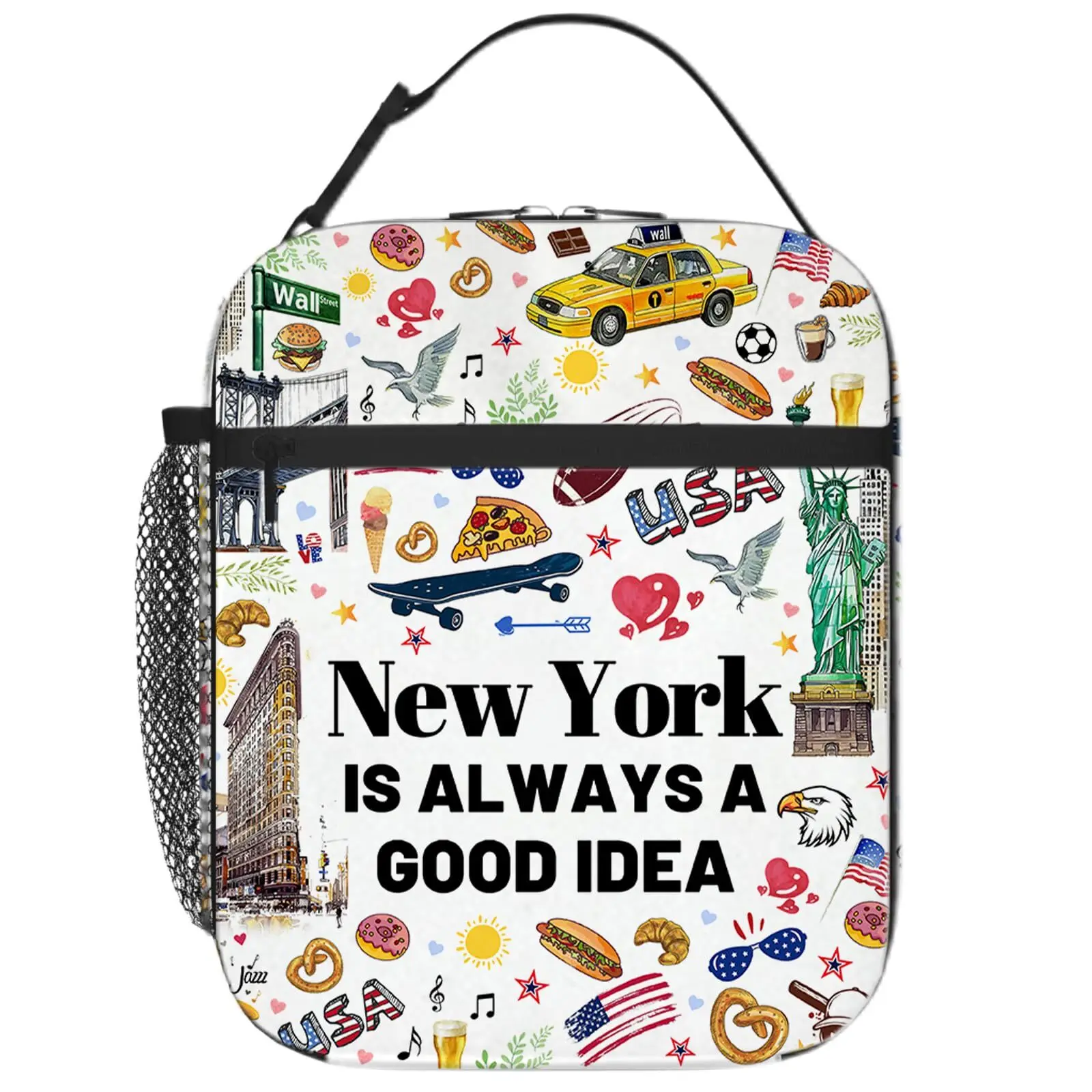 

New York City Lunch Box for Women Men Insulated Food Container for Women Thermal Lunch Bag for Kids