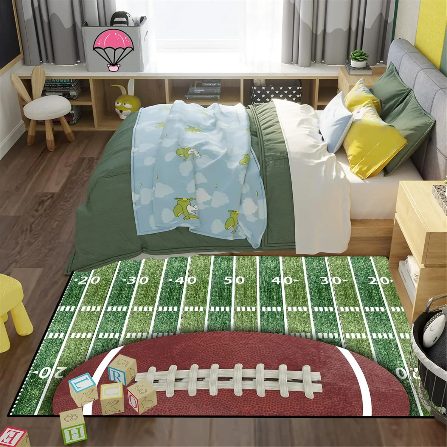 

Спортивный ковер для американского футбола для спальни мальчиков, детский ковер для игровой комнаты и гостиной, нескользящий спортивный напольный коврик
