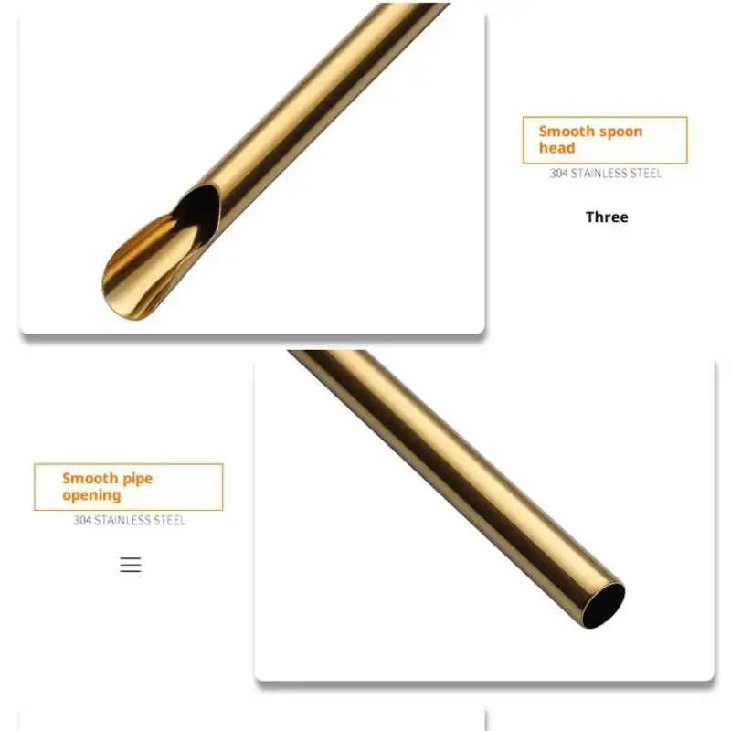 Reusable and Washable 304 Stainless Steel Bubble Tea Straw with Spoon Shape