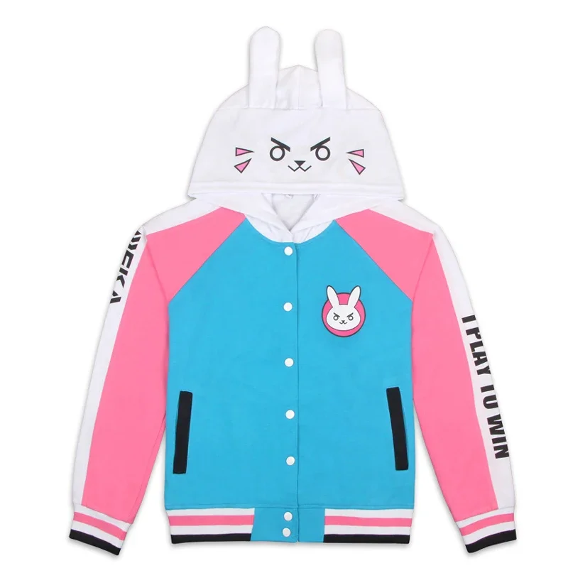 OW D.va DVA الخريف الشتاء هوديي تأثيري أرنب الأذن ميكا رشاقته مقنعين سستة معاطف البلوز هوديس ملابس خارجية AO45772