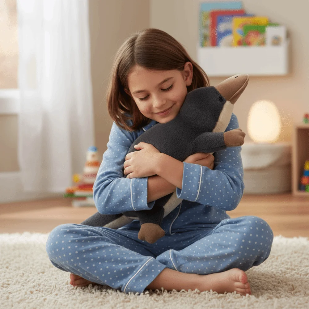 Super Soft Platypus Grey Color High Quality Stuffed Animal Fluffy Texture Realistic Design Platypus Children Gift