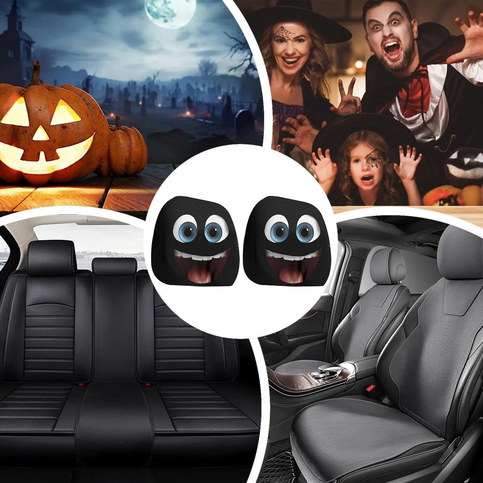 

Чехол на подголовник автомобиля, 2 шт., защита для подголовника автомобиля на Хэллоуин, защита для подголовника автомобиля для водителей, владельцев транспортных средств, флот