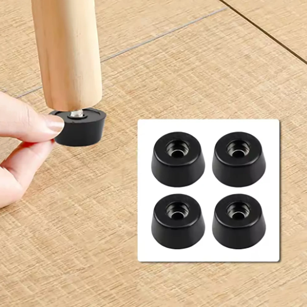 Black Rubber Foot Pad36-50mm Shock-Absorbing Anti Slip Furniture Foot Pad Table and Chair Leg Protection Coer Furniture Hardware