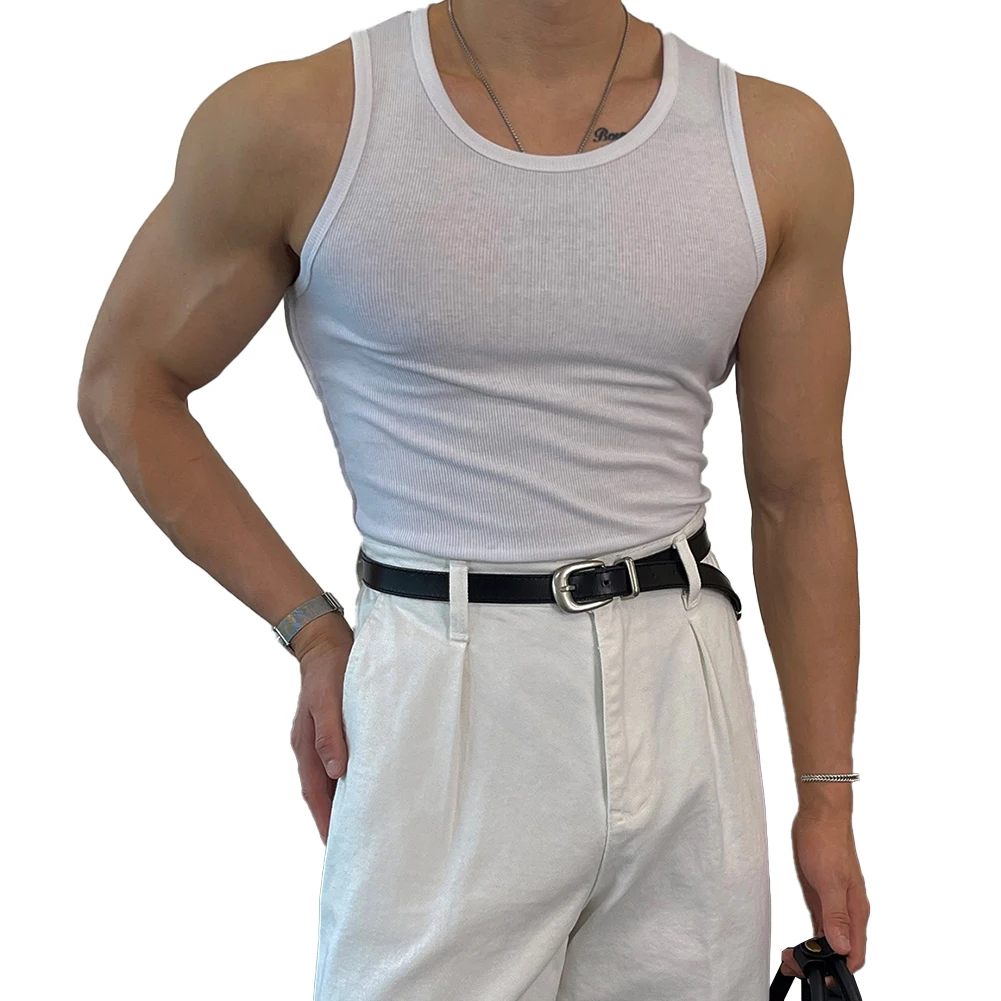 

Activewear Summer Fitness Apparel XL Mens Sleeveless Tank Top 95 Polyester, 5 Spandex Classic Theme Design Daily Wear Clothing