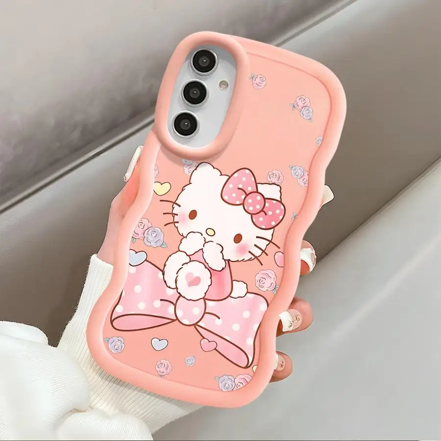 سانريو مرحبا كيتي قضية الهاتف لسامسونج غالاكسي A20s A30s A50s A02s A73 A03 A04e A05s A06 A11 كور A21s A51 4G 5G فوندا