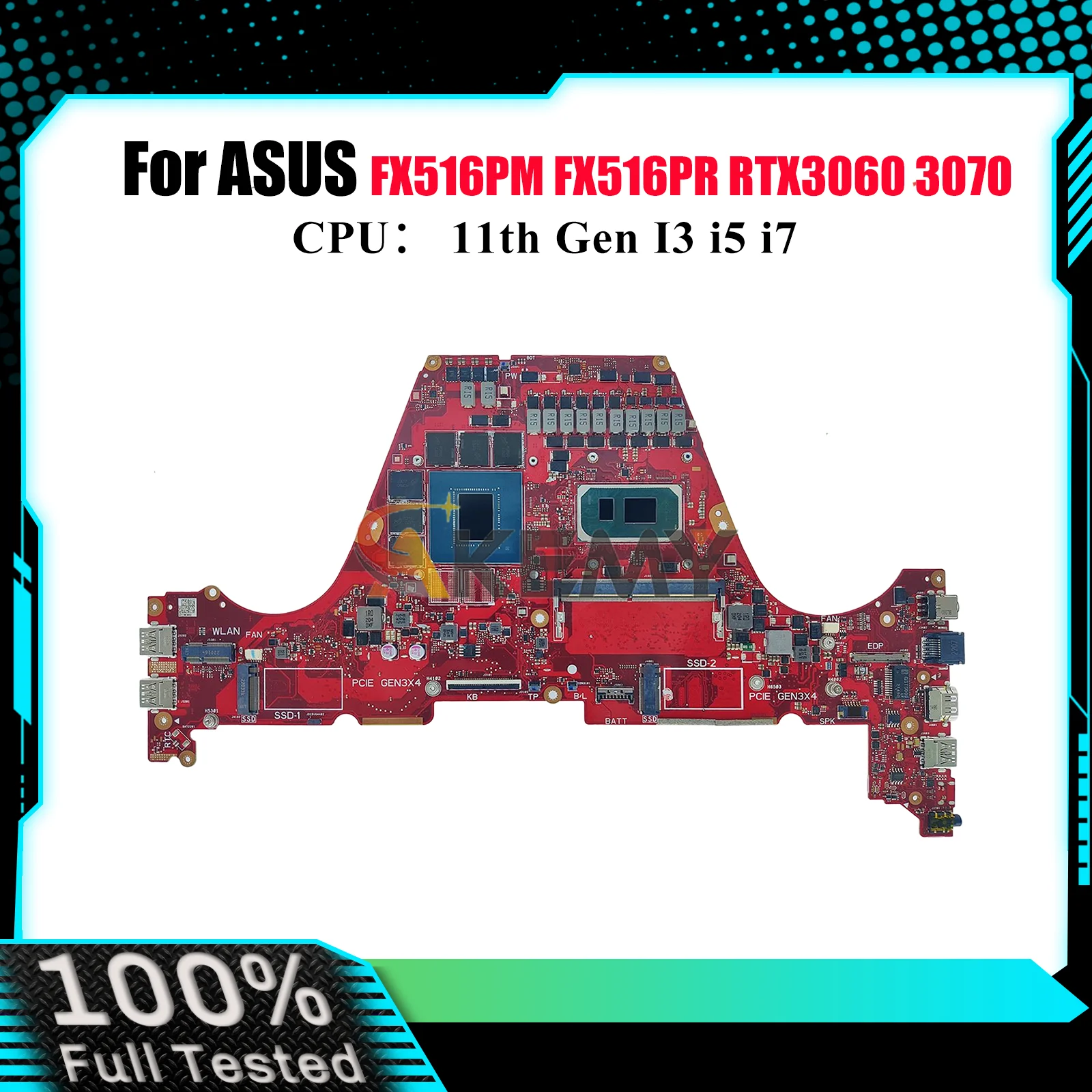 

Материнская плата для ноутбука FX516PR для ASUS TUF Gaming FX516PR FX516P FX516PM с 11-го поколения I3 i5 i7 100% тест, ОК, быстрая доставка