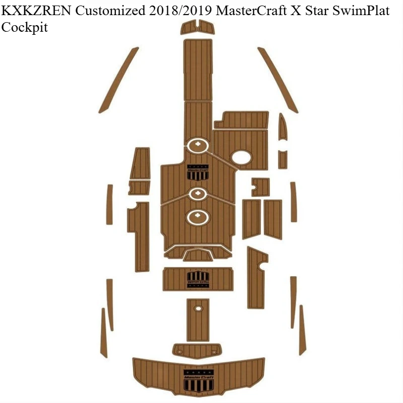

KXKZREN по индивидуальному заказу 2018/2019 MasterCraft X Star SwimPlat Кокпит Морской противоскользящий коврик для палубы из пенопласта EVA Подушка для пола из искусственного тикового дерева