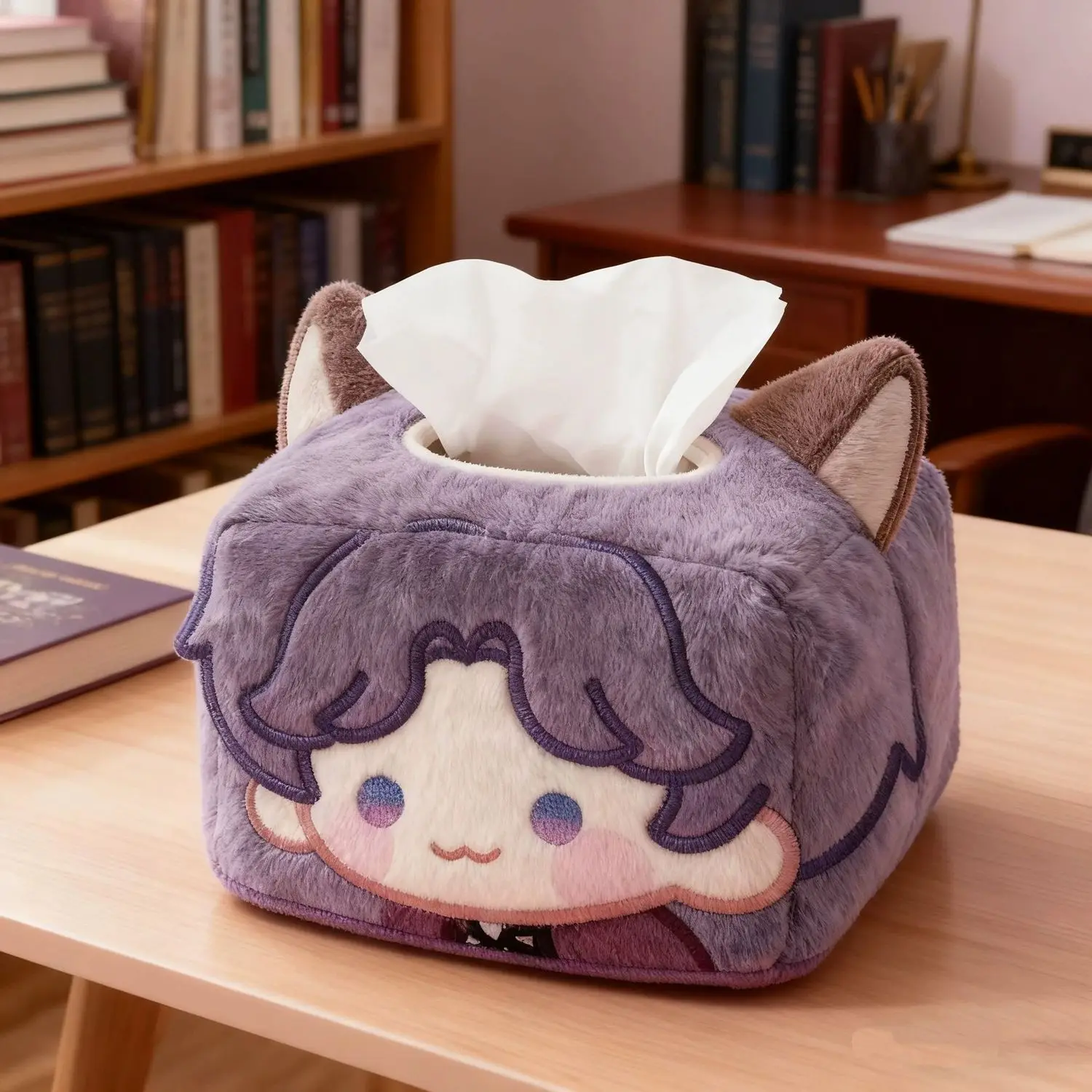Cute Cat Fish Cartoon Plush Tissue Box High Value Napkin Holder for Home Desktop Decor Ornament Gift