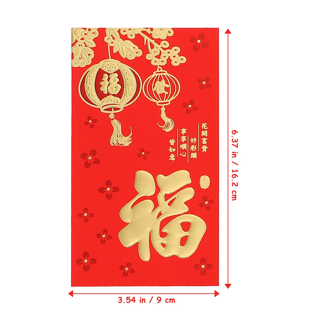 60 Pcs Long Red Envelope Bag Gift Money Envelopes Spring Festival Pocket 2022 Packets