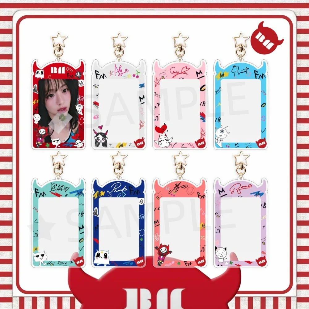 

Kpop BABYMONSTER Cartoon Card Insertion Frame Keychain Idol Small Card Storage Pendant Keychains Fan Collection Gifts Kyerings