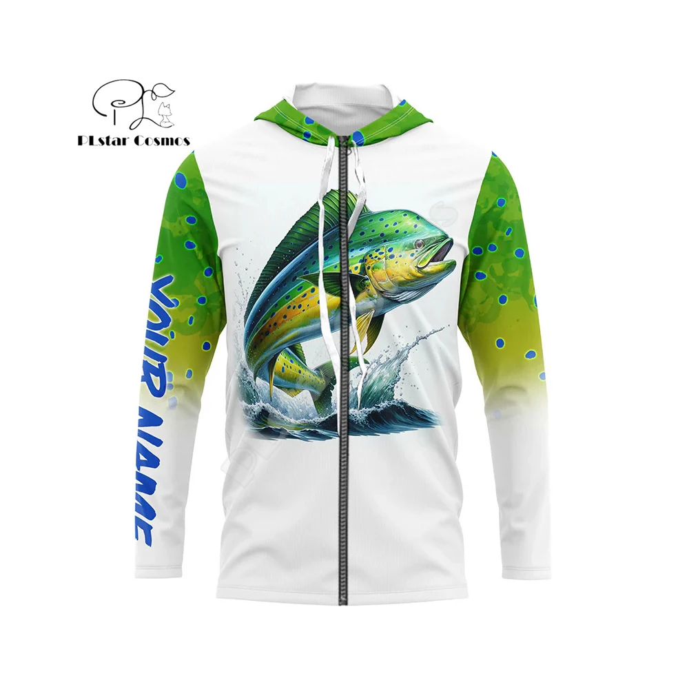 Custom Name Animal Fishing Mahi Graffiti Fish Tattoo Retro Tracksuit Vintage 3DPrint Pullover Harajuku Casual Hoodies Jacket J5