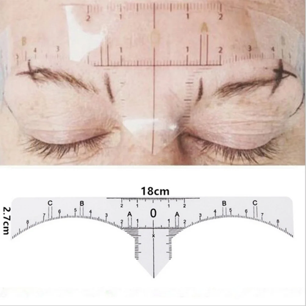 10 قطعة مجموعة حاكم الحاجب المهنية البلاستيك Microblading أداة الاستنسل ل متناظرة الحاجب كحل الشفاه الوشم تصميم ماكياج