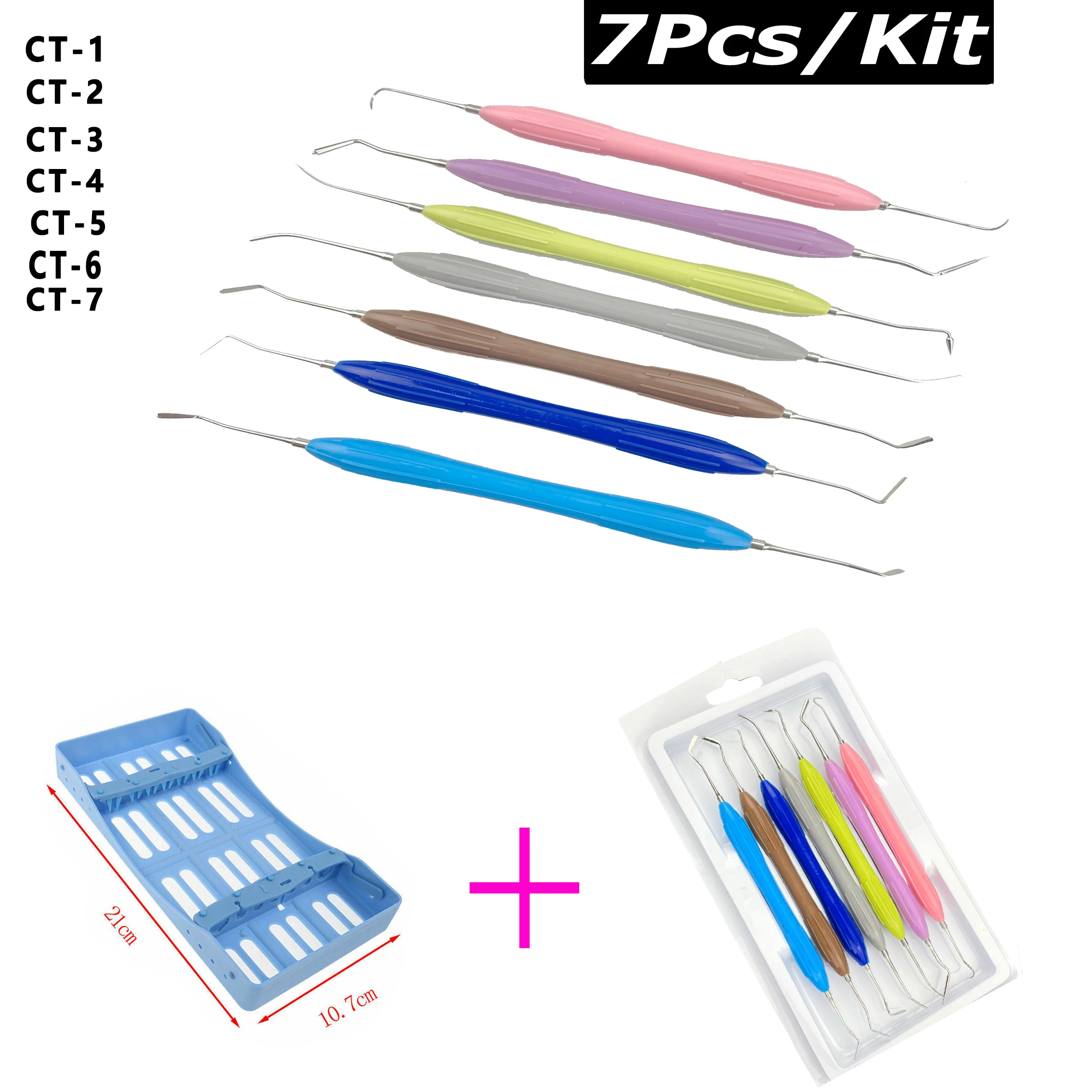 

7Pcs/kit Dental Resin Filling Spatulas Aesthetic Restoration Set with Blue Box Set Spatula Dental Lab Instrument Tools Set