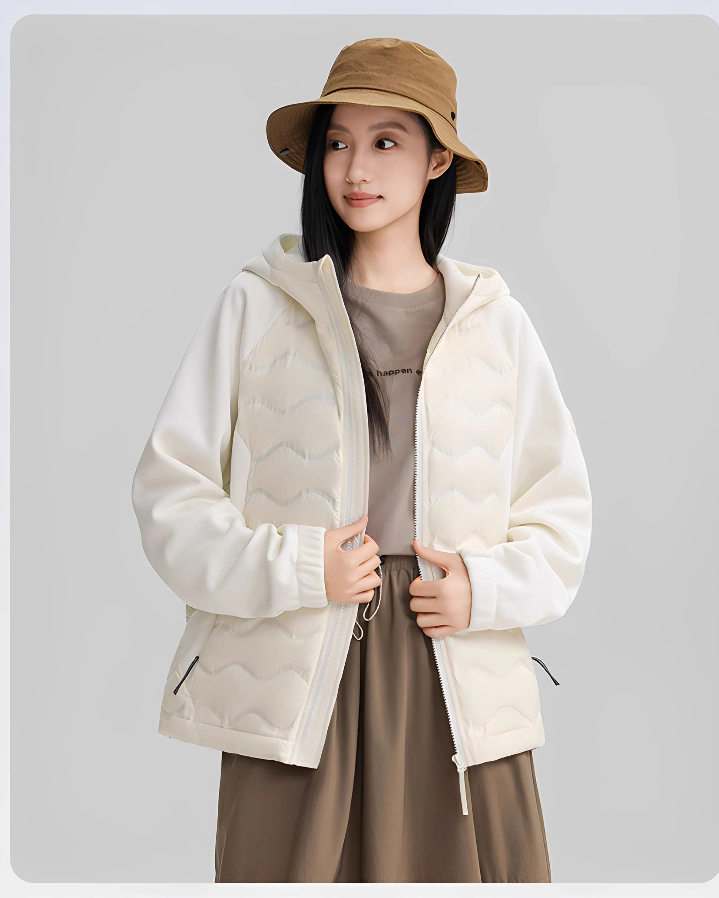 بطانة مشروط لخريف الركبة للسيدات من Parkas مبطنة بطبقات مزدوجة وبطانة عمودية ممتدة للتخسيس الخالدة