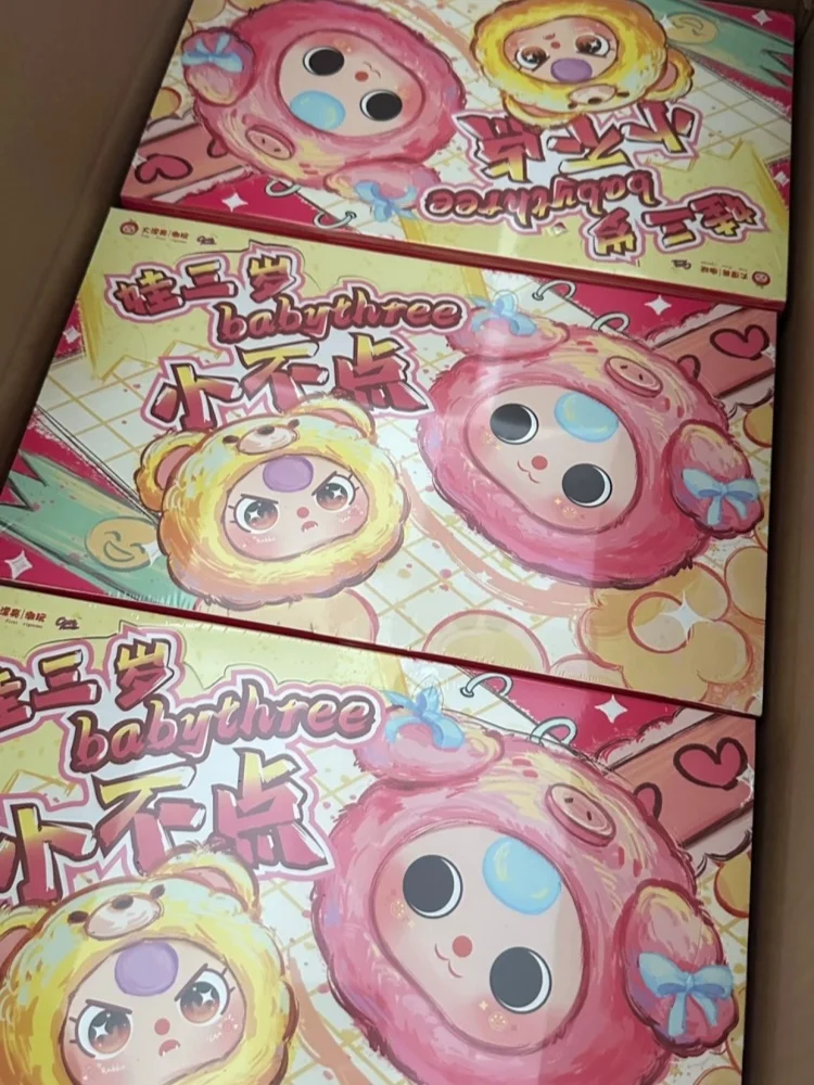 ตุ๊กตาไวนิล Baby Three ของแท้ กล่องสุ่ม ซีรีส์ Tiny Tot หัวสัตว์น่ารัก ของตกแต่งตุ๊กตา จี้กระเป๋า ของขวัญ ตุ๊กตาผู้หญิง