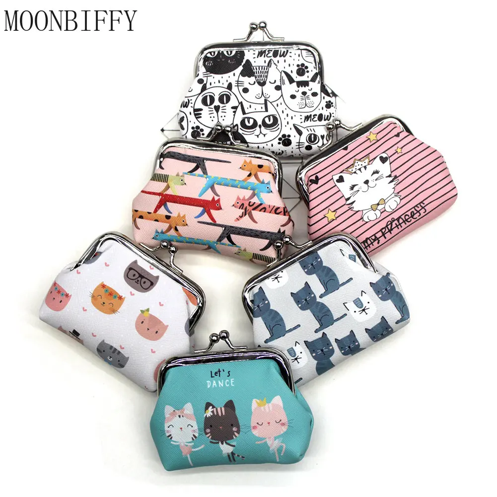 Women Mini Wallets Cartoon Cat Coin Purses Kids Clutch Money Bags Female Pouch Hasp Change Purse Cute Girls Coin Wallet Carteir