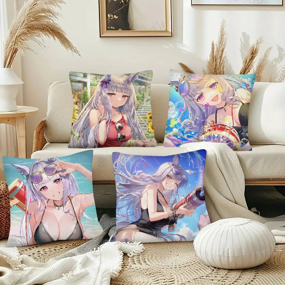 Gold Ship Anime Uma Musume Pretty Derby Pillow Case Fashion Square Pillowcase Bedroom Sofa Room Ins Decoration Cushion Cover
