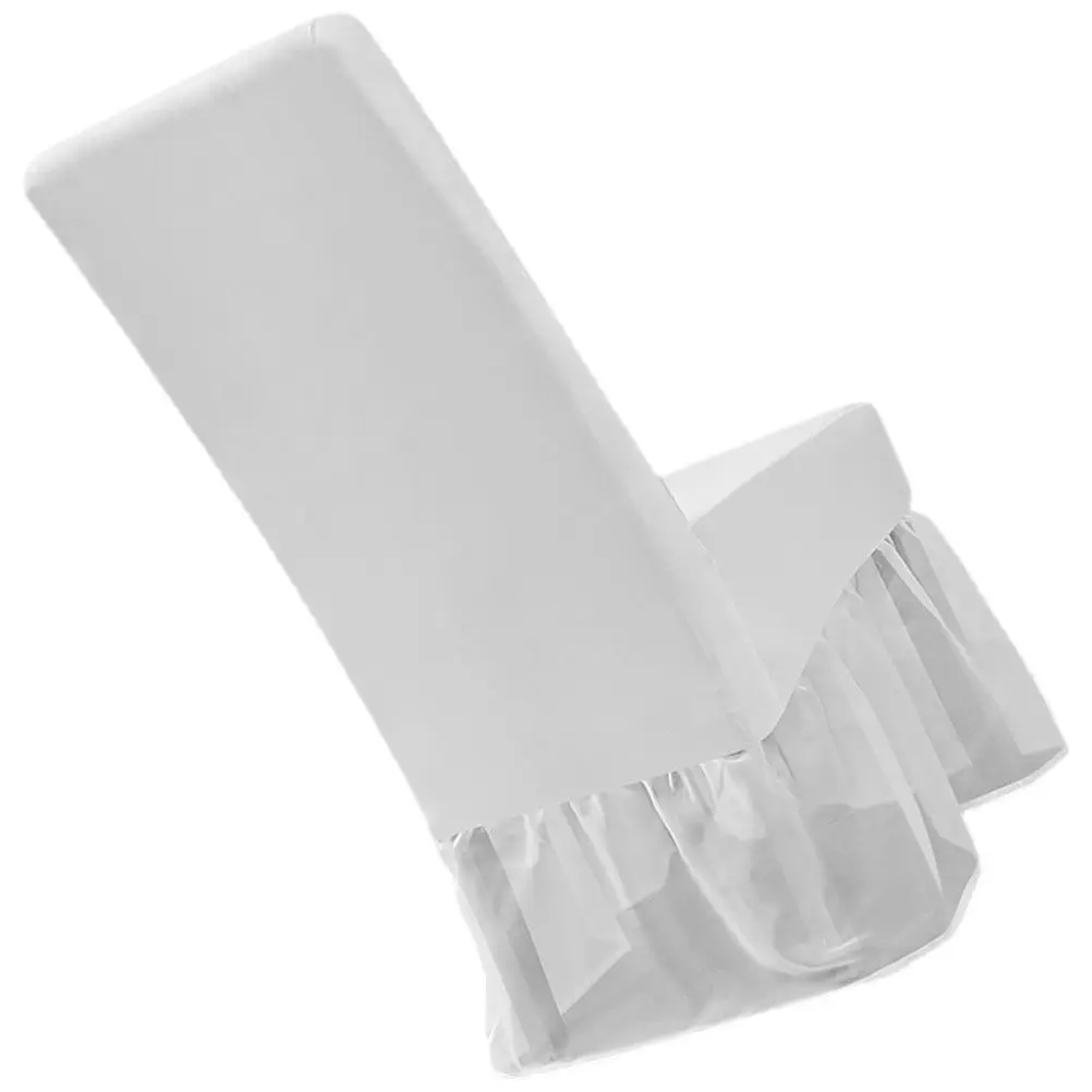 Solid Color Fitted Chair Cover with Skirt Stretch Dining Slipcover for Home Hotel Restaurant Dining Room Chairs Easy Clean