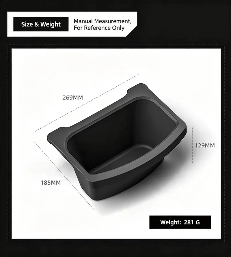 for Tesla Model Y Juniper 2025 2026 Car Storage Box Below The Rear Air Outlet Accessories Organizer Case With Lids