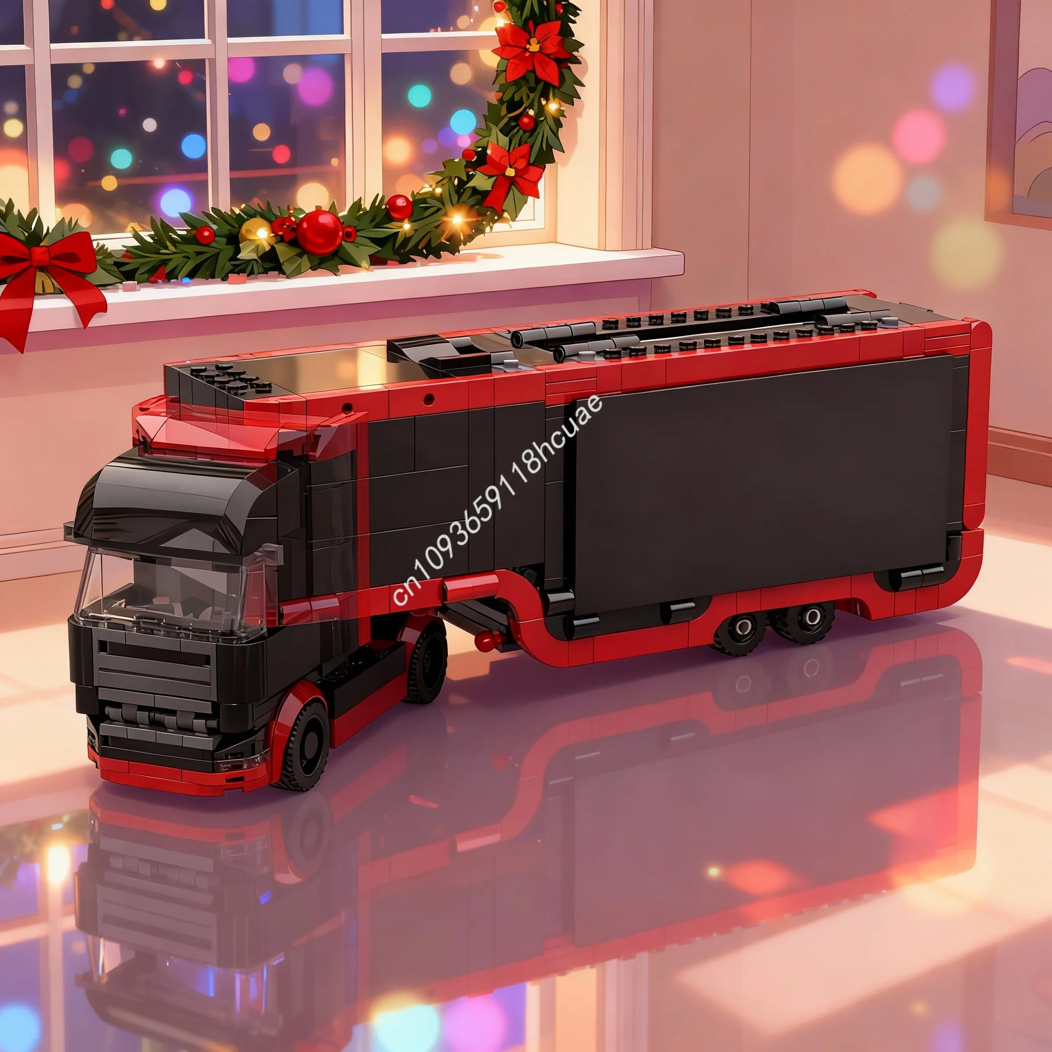 

528 деталей MOC: Модель городского грузовика с коротким прицепом, конструктор, развивающая игрушка, архитектурный набор, креативный подарок на Рождество, обучающий конструктор