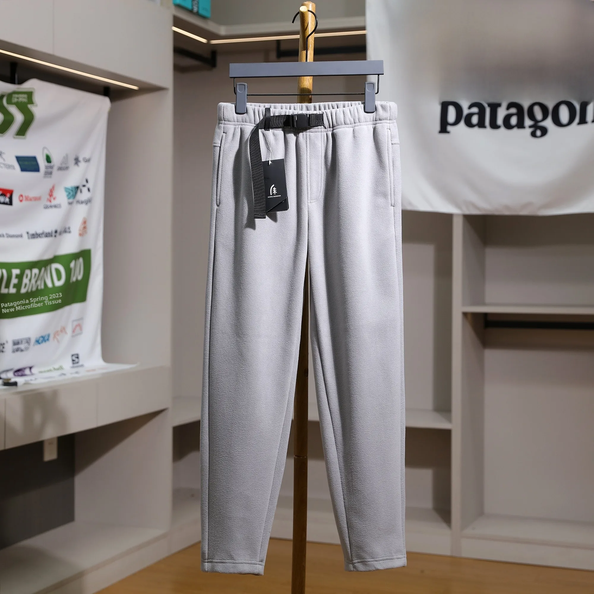 

Thiened Fce на подкладке осенне-зимние мужские повседневные брюки двусторонние теплые модные прямые брюки для отдыха Spor