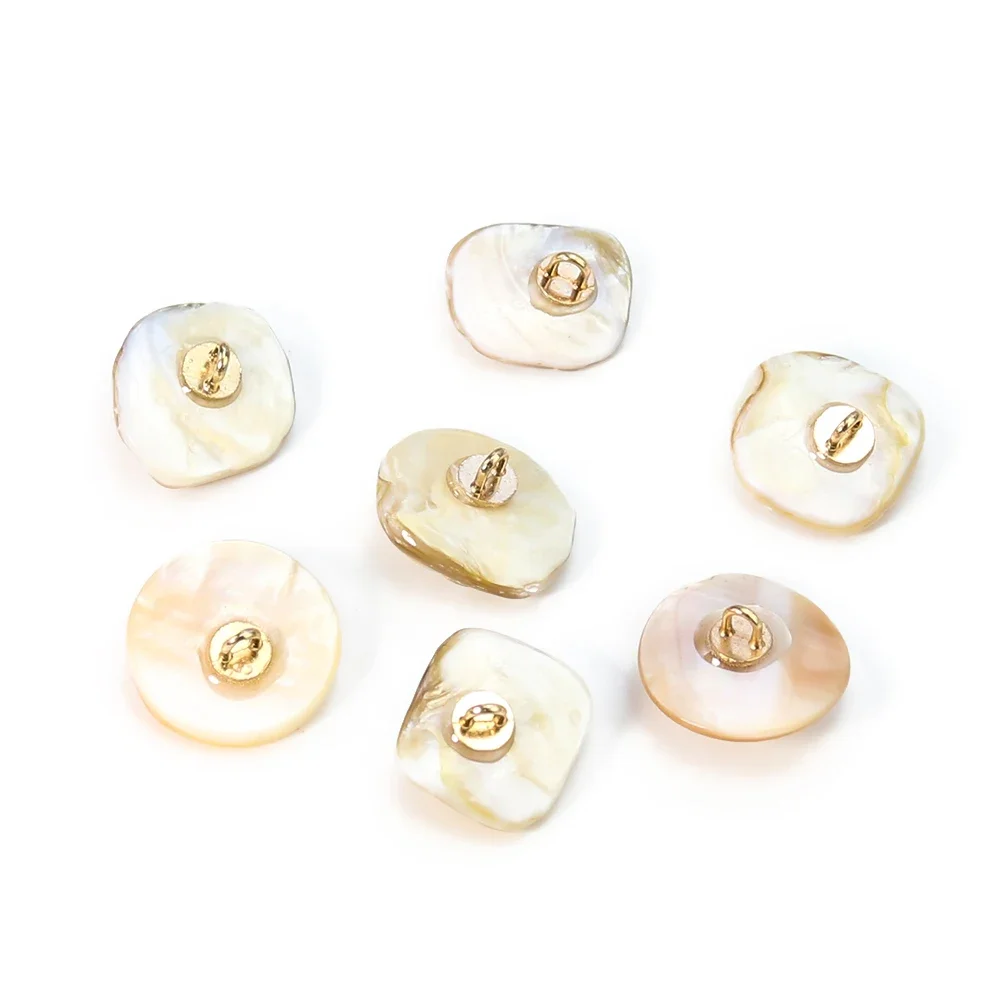 5PC Natural Round Pearl Shell Mother of Pearl Irregular Shank Jeans Buttons DIY Shirt Suit Sweater Sewing Jewelry Crafts Decor