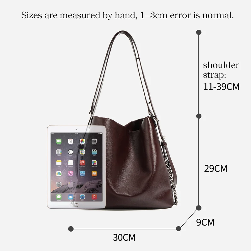 Multifunctional Female Tote Bags Genuine Leather Shoulder Bag for Women Versatile Lady Shopping Commute Bucket Messenger Bag New