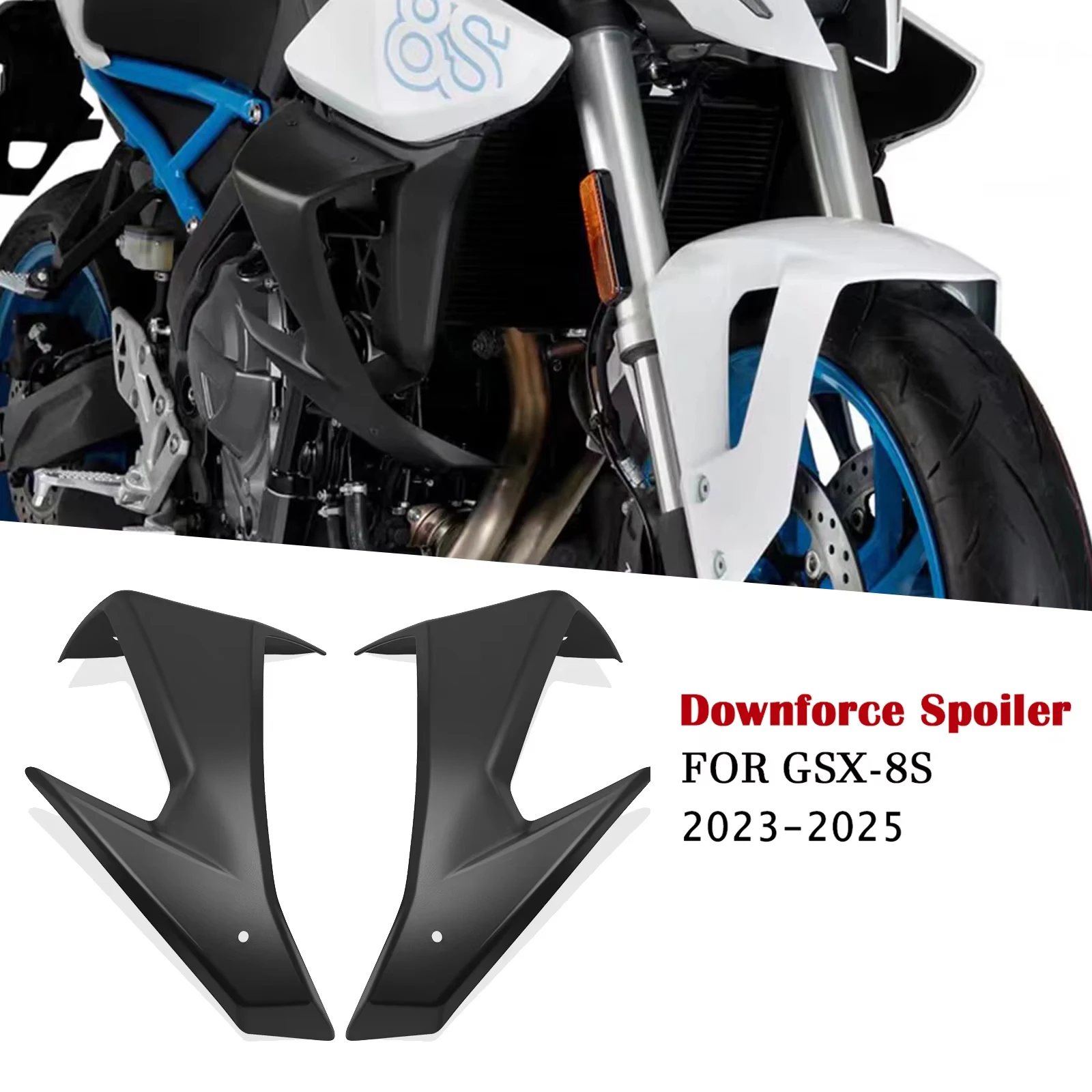 

Для GSX-8S 2025 GSX 8S 2024 GSX8S 2023 мотоциклетный передний спойлер с прижимной силой, крылышко, передний спортивный голый аэродинамический комплект крыльев