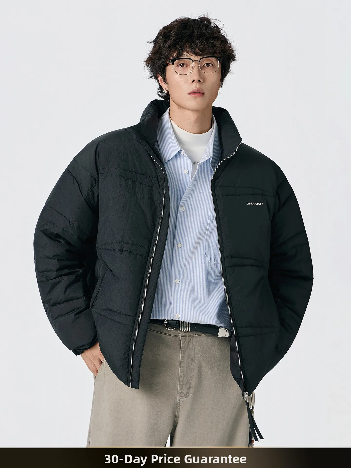 

Nted American Retro Simple Letter Print Stand Collar Men's down Jaet Winter 90 Feather Couples Large Size Warm Outerwear