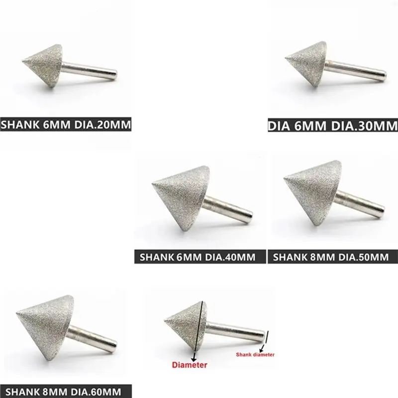 AS60-Cabezal de molienda de diamante 20-60Mm 90 grados resistente al desgaste cono de biselado herramienta abrasiva broca de cabezal de perforación