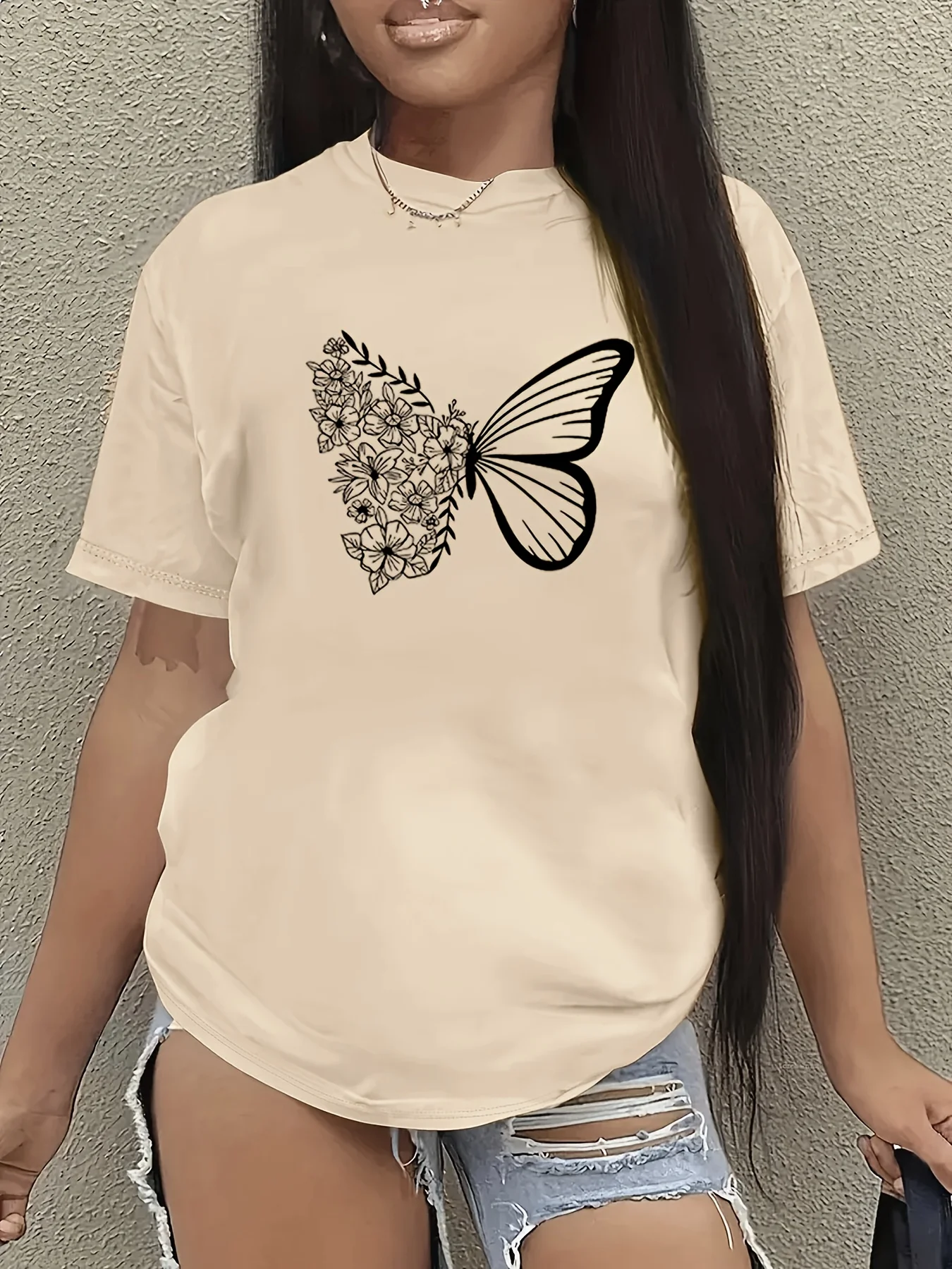 

2025 Summer New Women's Cute Creative Printed T-shirt, comfortable and breathable, suitable for Your girlfriends as a Gift