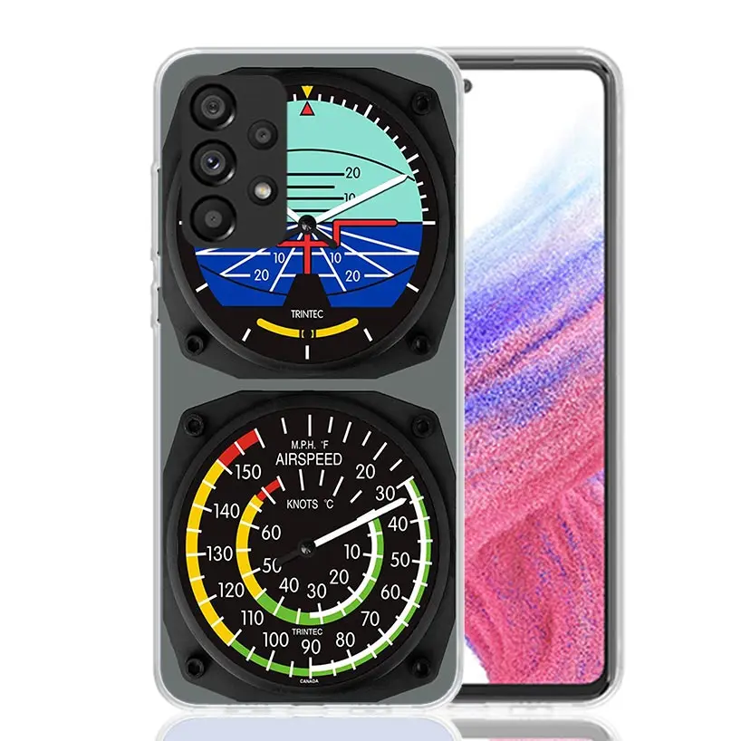 Aviation Aeroplane Helicopter Cockpit Instrument For Samsung Galaxy A15 A14 A13 A12 A55 A54 A53 A52 Phone Case A32 A35 A34 A33 A