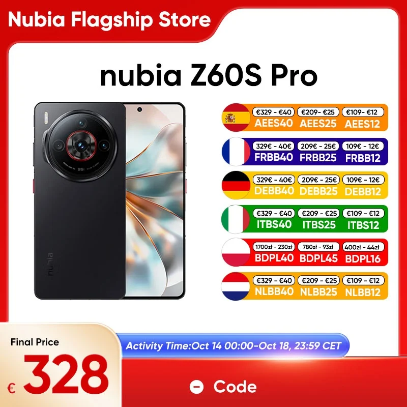 Zte Nubia Z60S Pro 5g Smartphone Snapdragon 8 Gen 2 6.78'' 120Hz Oled Screen 80W Fast Charging 50Mp Camera Android 14 Google Play Global Version