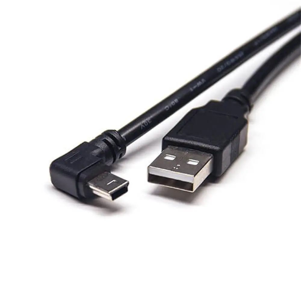 90 Degree Mini USB Cable to Type A Straight Male Connector 1M Extension Cable