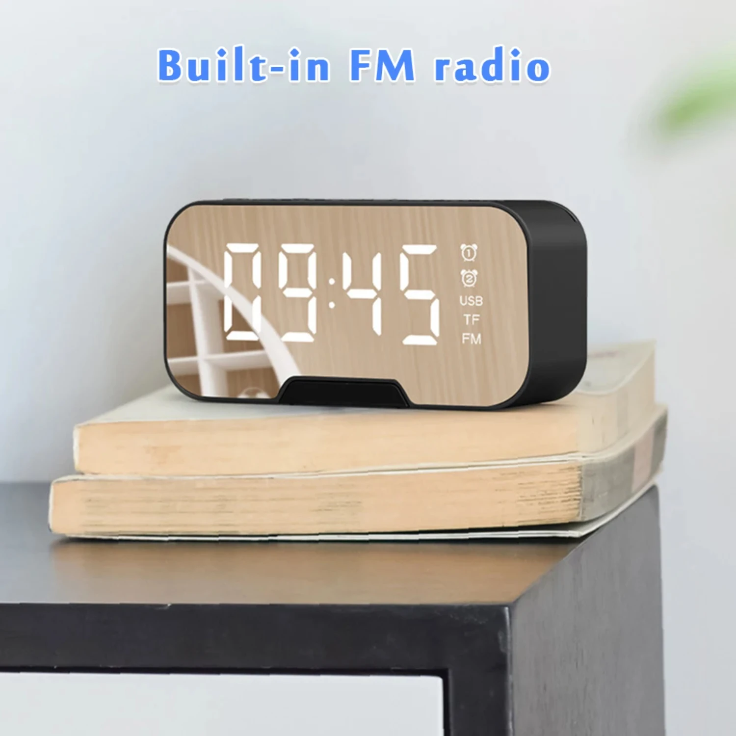 LED Mirror Digital Alarm Clock Bedroom Electronic  Table Clocks Rechargeable Blutooth Speaker FM Radio Home Decoration Led clock