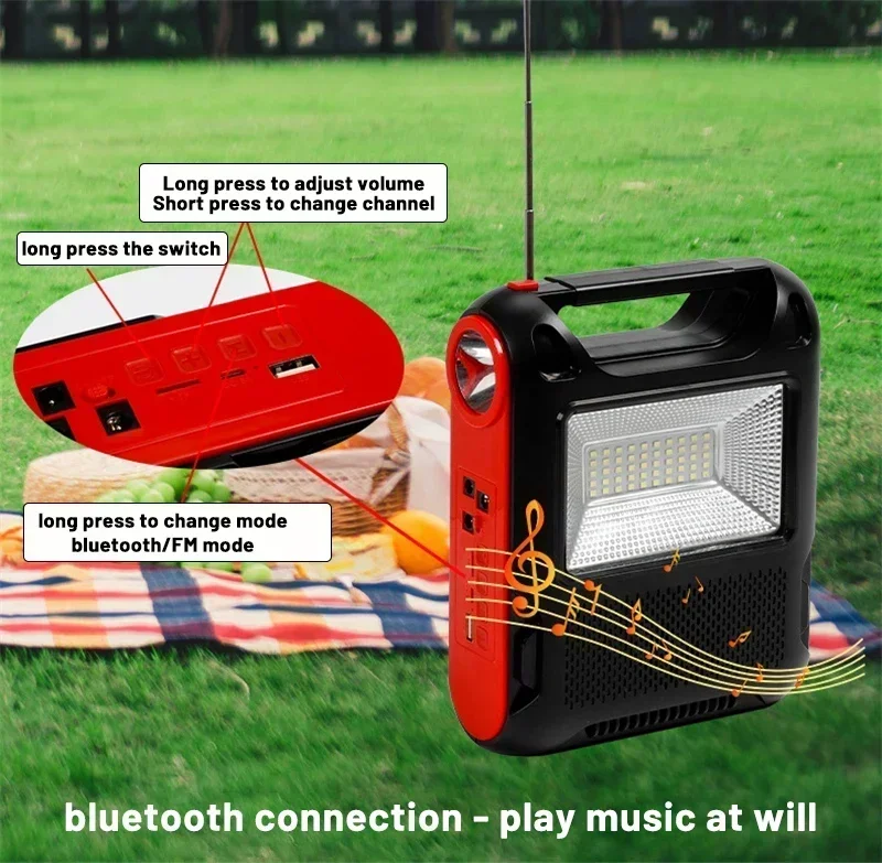 Portable 6V Rechargeable Solar Panel Power Storage Generator System USB Charger With Lamp Lighting Home Solars Energy Kit