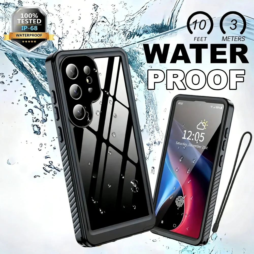 Shellbox Outdoor Swimming Underwater Photography IP68 Waterproof Phone Case with Lanyard for Samsung Galaxy S25Ultra S24U S23/22