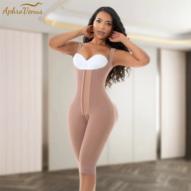 Fajas Colombianas Belt Hourglass Girdle with Long Pants Shaping Underwear Compression Adjustable Shoulder Slimming Body Shaper