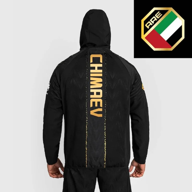 

2026 Trendy Boxing Training Hoodie Men's UFC Zenith by Black/Gold Khamzat Chimaev Fight Night Champion Full-Zip Walkout Hoodie