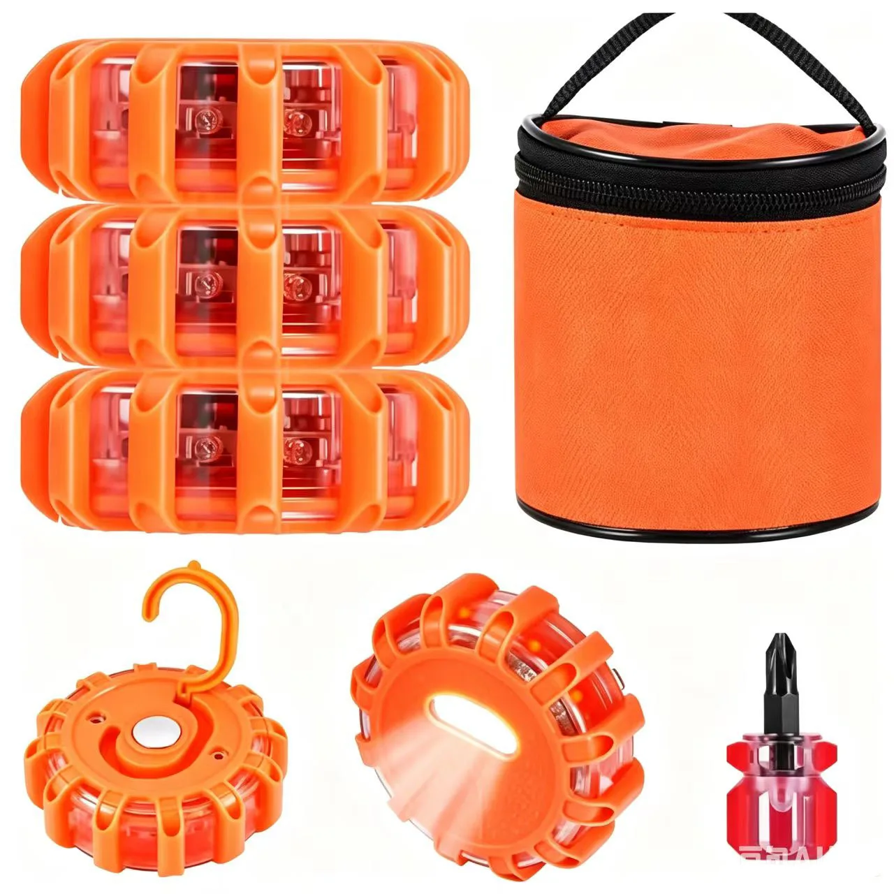 Newest LED Road Flares Flashing Emergency Warning Light Requires AAA Batteries Help Flash Roadside Safety Disc Magnetic Flashing