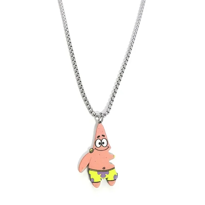 SpongeBob Patrick Star collana Cartoon Anime coppia collana catena clavicola ragazza portachiavi carino zaino ciondolo portachiavi regalo