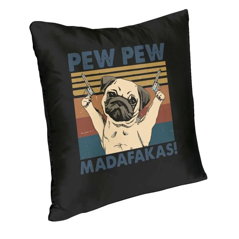 Custom Pug Dog Pew Pew Madafakas Throw Pillow Case Home Decoration Modern Cushion Cover Velvet Pillowcase