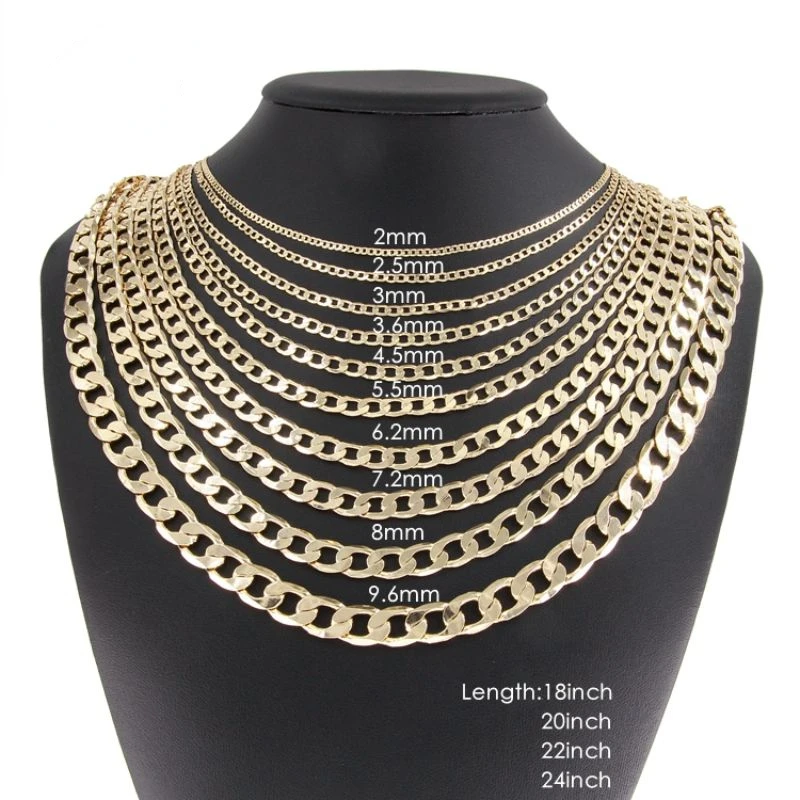 Luck Fashion Classic High Quality Multiple Width Length 14k18k Gold Plated Ferrero Rouba Chain Necklace Men Women Gifts